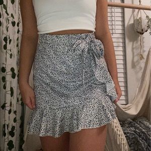 Dotted Skirt with Bow